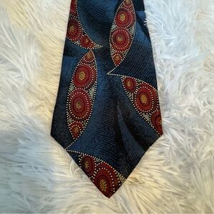 Zylos by George Machado Elegant Burgundy and Navy Blue Silk Men's Tie